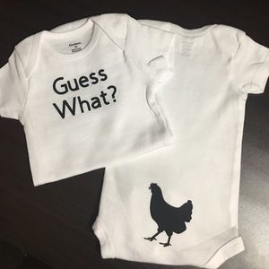 Baby onesie guess what chicken butt